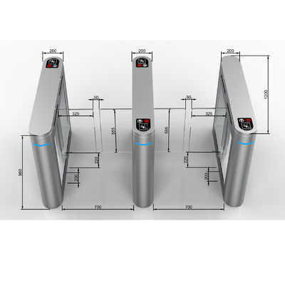 IP54 스테인리스 스틸 스윙 게이트 600mm 통로 RS485/TCP/IP 인터페이스